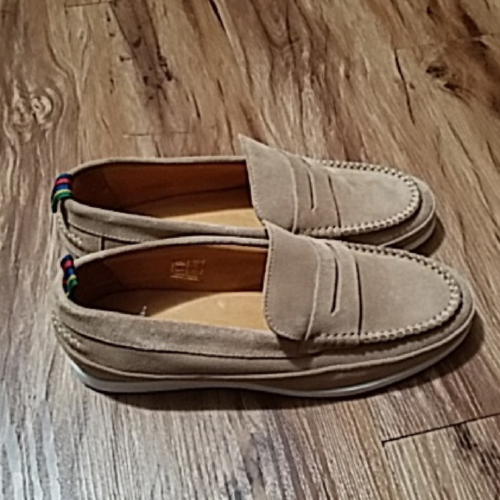 Paul Smith Beige Loafers with Stripe Detail